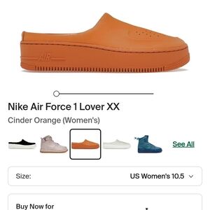 Nike Air Force 1 Lover XX Cinder Orange Mules